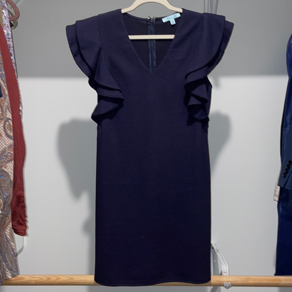 Blue Ruffle Sleeve Dress